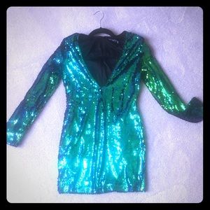 Sequin Long Sleeve Dress